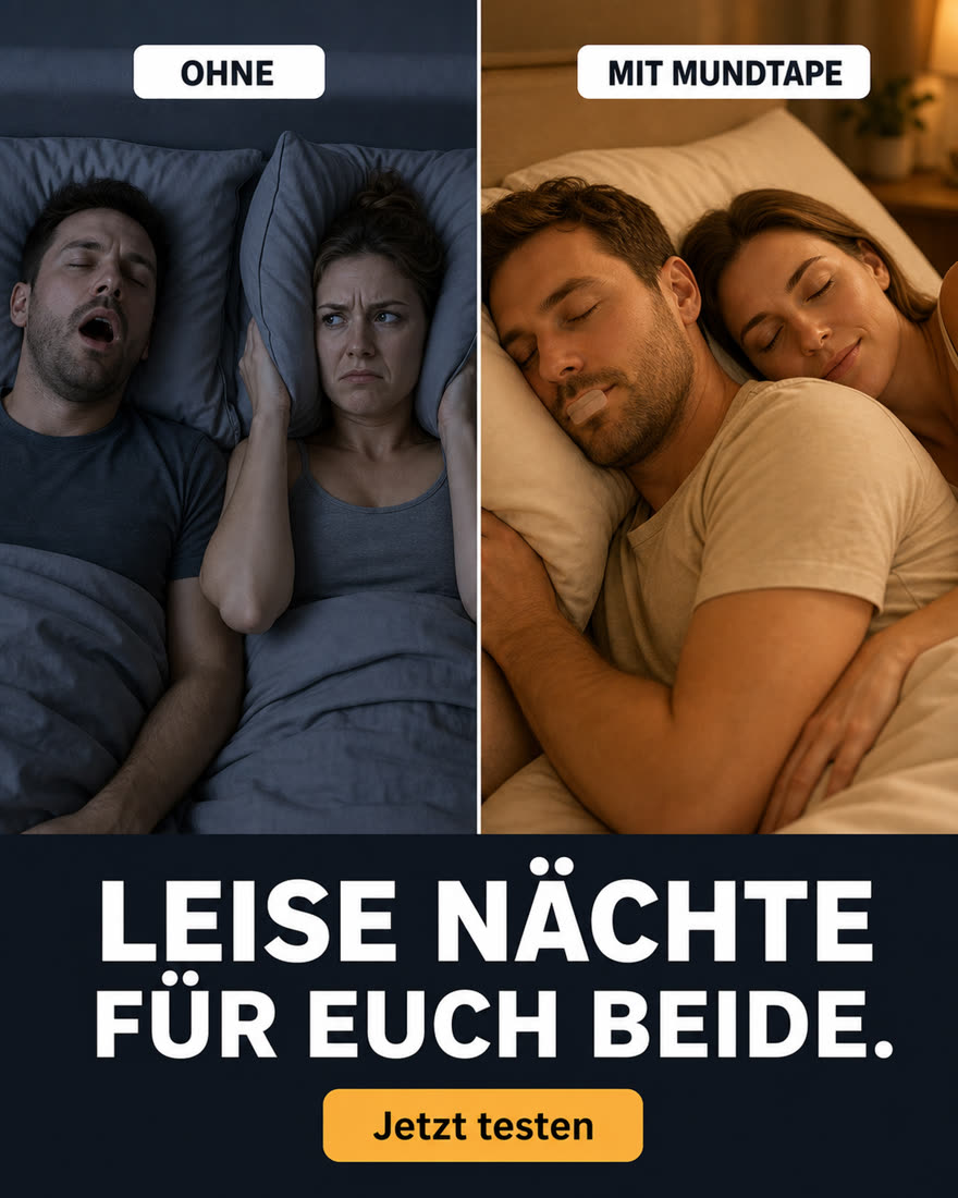 Ad-Motiv: Vorher-Nachher-Split für Mundtape