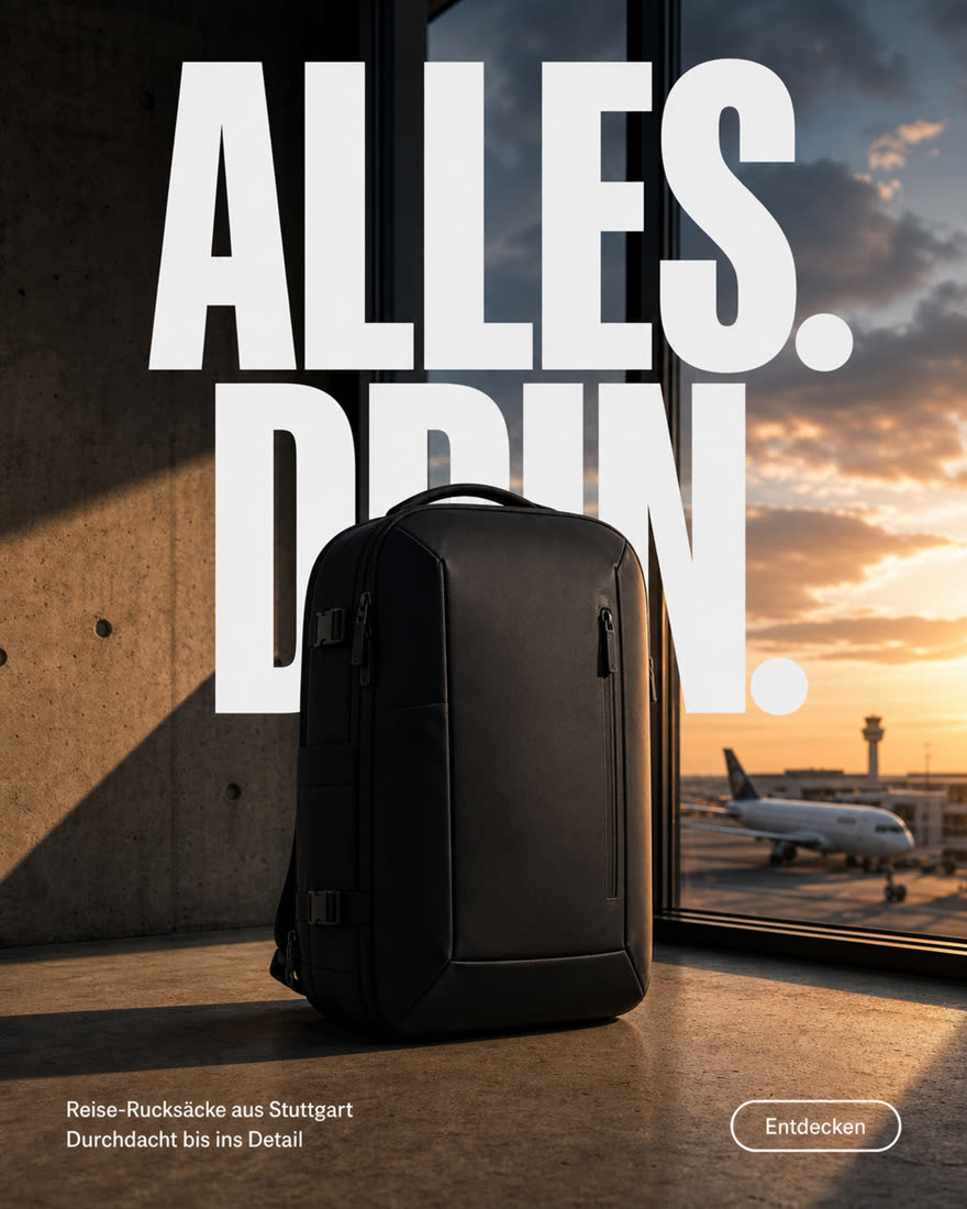 Ad-Motiv: Editorial-Look für einen Reise-Rucksack